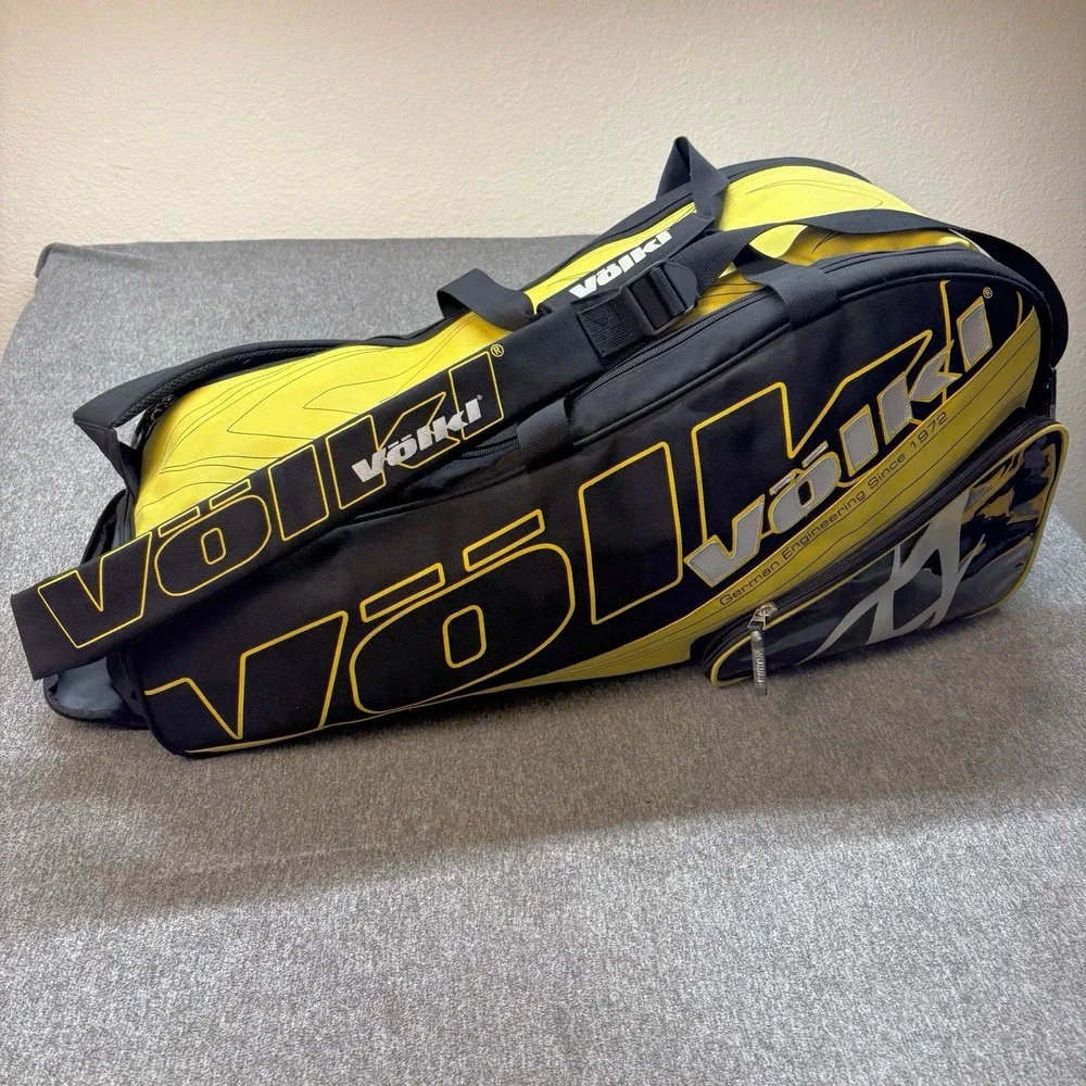 Volkl Tour Mega Tennis Bag Black Yellow 9-12 Rackets Backpack Anniversary 2021